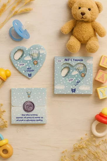 Mühürlü Kutulu Kalp Açacak Magnet | Baby Shower, Yeni Doğan ve Özel Gün Hediyesi