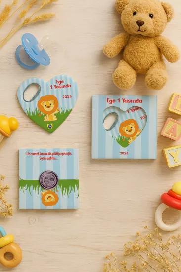 Mühürlü Kutulu Kalp Açacak Magnet | Baby Shower, Yeni Doğan ve Özel Gün Hediyesi