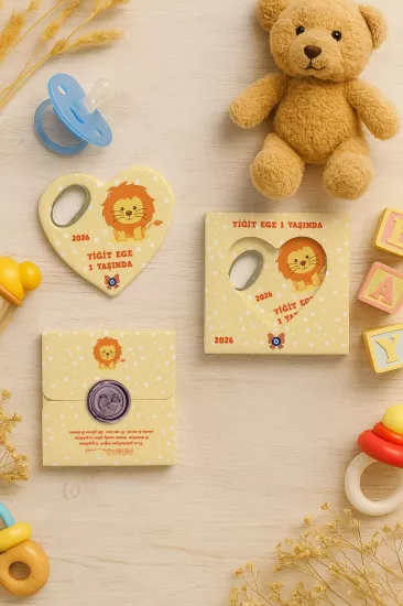 Mühürlü Kutulu Kalp Açacak Magnet | Baby Shower, Yeni Doğan ve Özel Gün Hediyesi