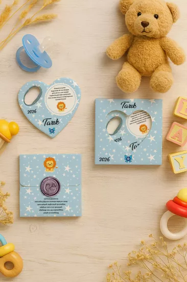 Mühürlü Kutulu Kalp Açacak Magnet | Baby Shower, Yeni Doğan ve Özel Gün Hediyesi