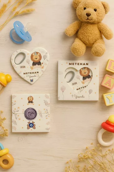 Mühürlü Kutulu Kalp Açacak Magnet | Baby Shower, Yeni Doğan ve Özel Gün Hediyesi