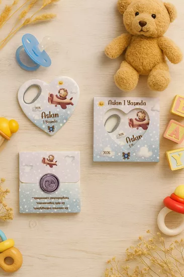 Mühürlü Kutulu Kalp Açacak Magnet | Baby Shower, Yeni Doğan ve Özel Gün Hediyesi
