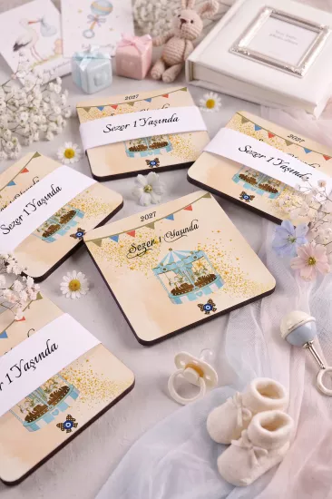 Bebek & Doğum Günü Ahşap Bardak Altlıkları
