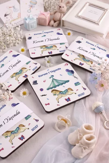 Bebek & Doğum Günü Ahşap Bardak Altlıkları