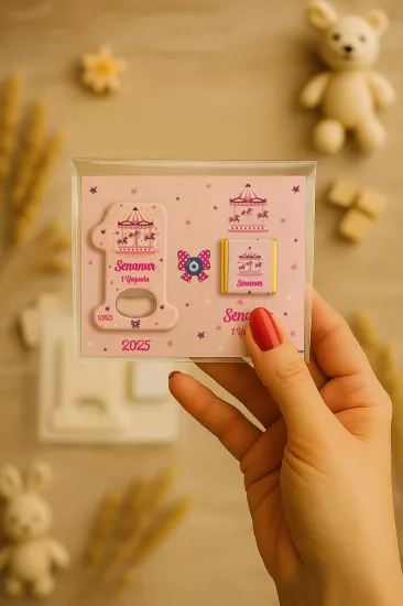 1 Yaş Açacak Magnet ve Madlen Çikolata | Bebek Hediyesi