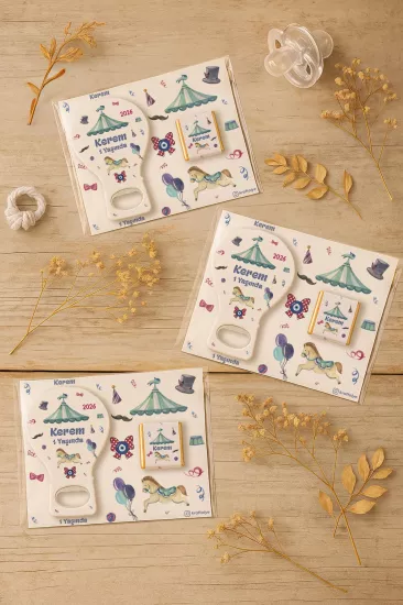 Çikolatalı Balon Açacak Magnet | Bebek Magnetleri