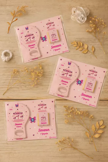 Çikolatalı Balon Açacak Magnet | Bebek Magnetleri