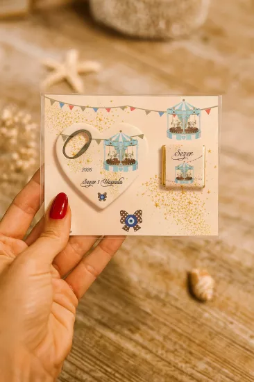 Çikolatalı Kalp Açacak Magnet | Yeni Doğan, Doğum Günü, Baby Shower Hediyesi