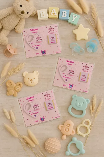 Çikolatalı Kalp Açacak Magnet | Yeni Doğan, Doğum Günü, Baby Shower Hediyesi