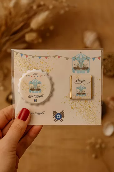 Yeni Doğan ve Baby Shower Çikolatalı Kapak Açacak Magnet Hediyelikleri
