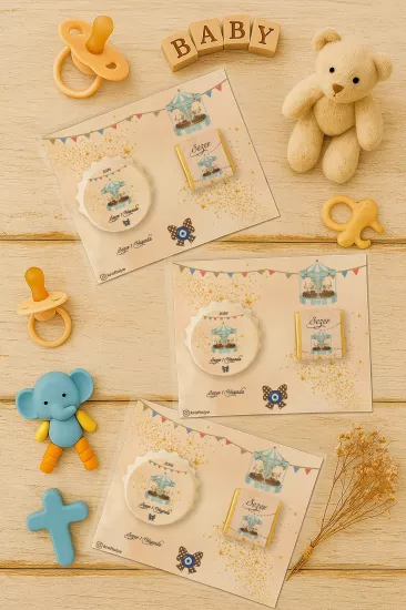 Yeni Doğan ve Baby Shower Çikolatalı Kapak Açacak Magnet Hediyelikleri