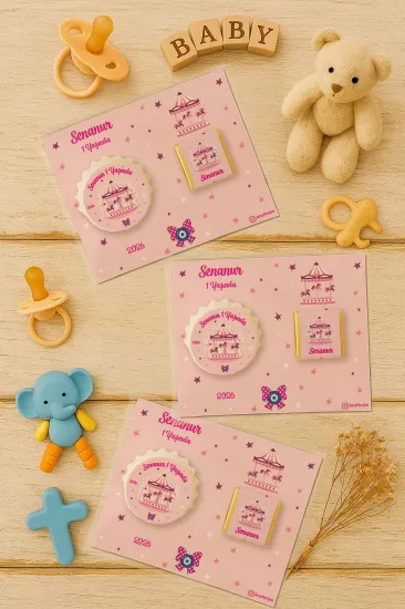 Yeni Doğan ve Baby Shower Çikolatalı Kapak Açacak Magnet Hediyelikleri