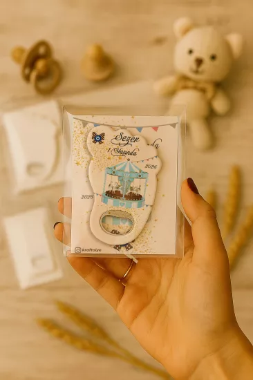 Kartlı Ayak İzi Açacak Magnet|Bebek Hediyelikleri