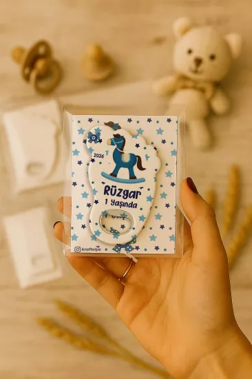Kartlı Ayak İzi Açacak Magnet|Bebek Hediyelikleri