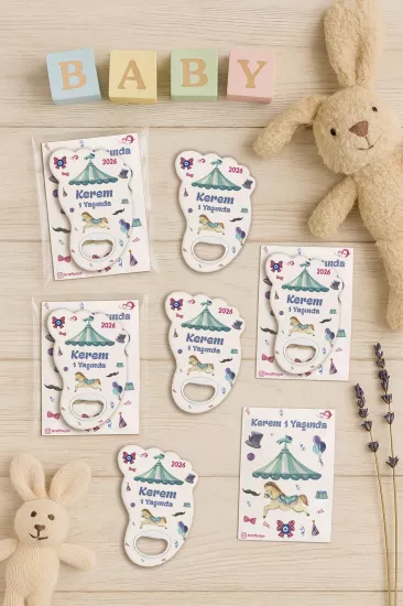 Kartlı Ayak İzi Açacak Magnet|Bebek Hediyelikleri