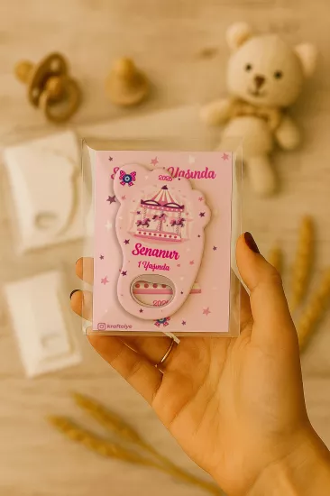 Kartlı Ayak İzi Açacak Magnet|Bebek Hediyelikleri