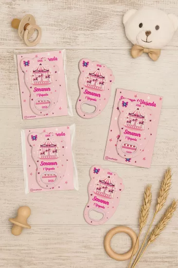 Kartlı Ayak İzi Açacak Magnet|Bebek Hediyelikleri