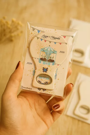 Jelatin Kartlı Bebek Hediyesi Balon Açacak Magnet | Baby Shower – Doğum Günü – Diş Buğdayı