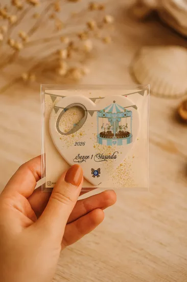 Kartlı Kalp Açacak Magnet | Bebek & Özel Gün Hediyesi