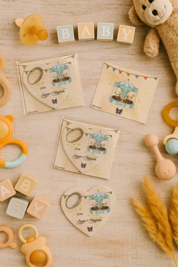 Kartlı Kalp Açacak Magnet | Bebek & Özel Gün Hediyesi