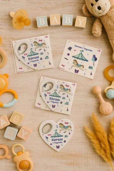 Kartlı Kalp Açacak Magnet | Bebek & Özel Gün Hediyesi