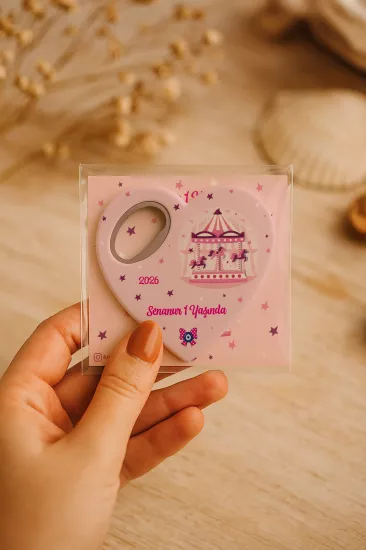 Kartlı Kalp Açacak Magnet | Bebek & Özel Gün Hediyesi