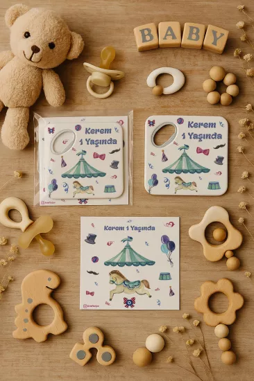 Doğum Günü & Baby Shower Dikdörtgen Açacak Magnet