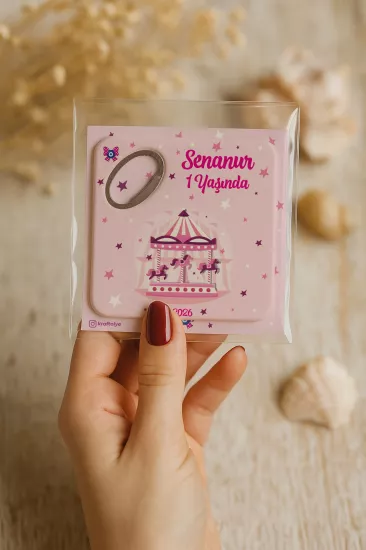 Doğum Günü & Baby Shower Dikdörtgen Açacak Magnet