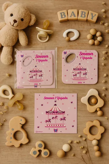 Doğum Günü & Baby Shower Dikdörtgen Açacak Magnet