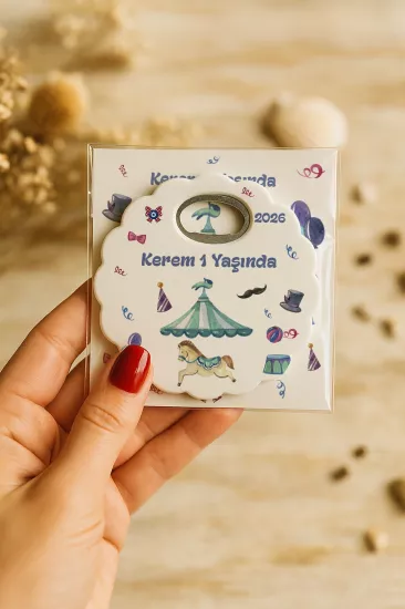 Kartlı Papatya Bardak Altlığı Açacak Magnet