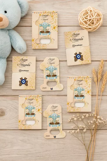 Kutulu 1 Yaş Açacak Magnet | Bebek, Doğum Günü & Baby Shower Hediyesi