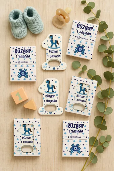 Kutulu 1 Yaş Açacak Magnet | Bebek, Doğum Günü & Baby Shower Hediyesi