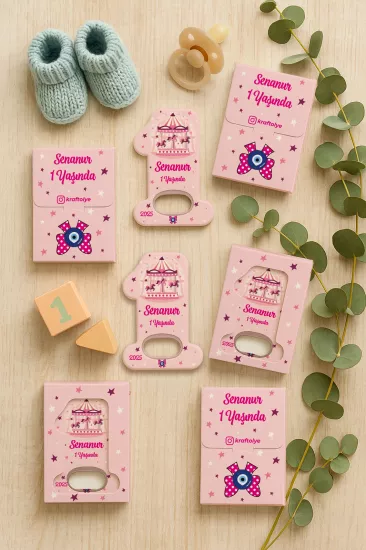 Kutulu 1 Yaş Açacak Magnet | Bebek, Doğum Günü & Baby Shower Hediyesi