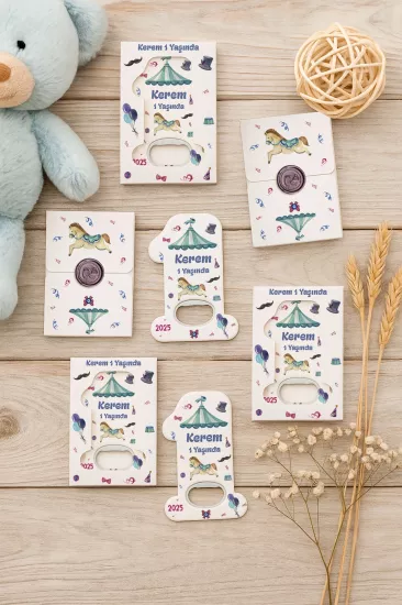 Mühürlü Kutulu 1 Yaş Açacak Magnet | Kişiye Özel Bebek Hediyesi