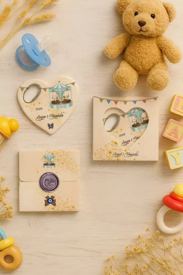Mühürlü Kutulu Kalp Açacak Magnet | Baby Shower, Yeni Doğan ve Özel Gün Hediyesi