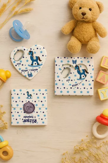 Mühürlü Kutulu Kalp Açacak Magnet | Baby Shower, Yeni Doğan ve Özel Gün Hediyesi