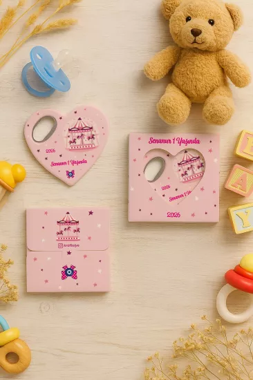 Yeni Doğan, Baby Shower ve Doğum Günü Kutulu Kalp Açacak Magnet