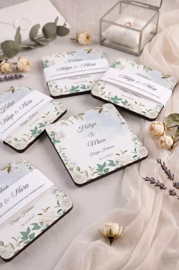 Ahşap Bardak Altlığı | Nikah ve Nişan Hediyesi