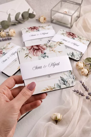 Ahşap Bardak Altlığı | Nikah ve Nişan Hediyesi