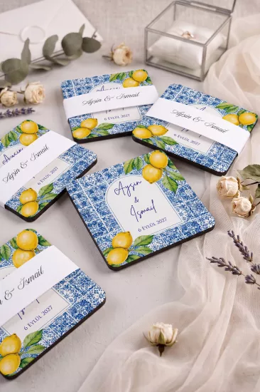 Ahşap Bardak Altlığı | Nikah ve Nişan Hediyesi