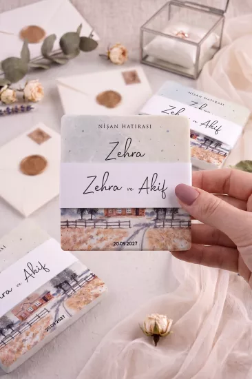 Düğün & Nişan Hediyelik Taş Bardak Altlığı