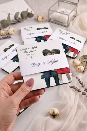 Ahşap Bardak Altlığı | Nikah ve Nişan Hediyesi