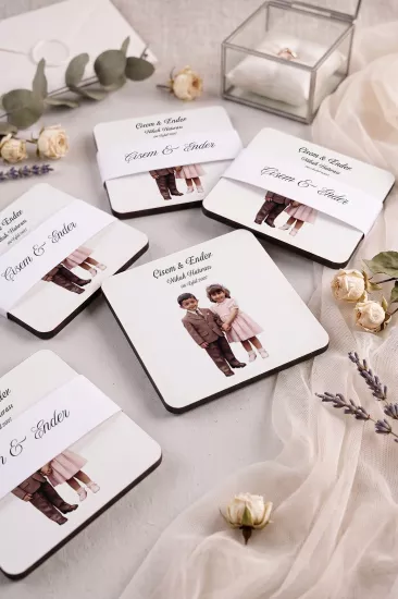 Ahşap Bardak Altlığı | Nikah ve Nişan Hediyesi