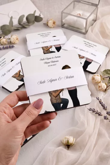 Ahşap Bardak Altlığı | Nikah ve Nişan Hediyesi