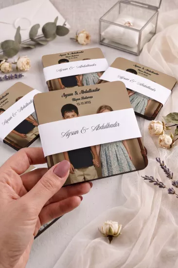 Ahşap Bardak Altlığı | Nikah ve Nişan Hediyesi