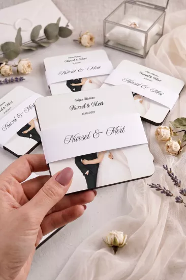 Ahşap Bardak Altlığı | Nikah ve Nişan Hediyesi