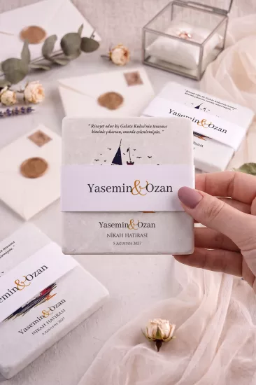 Düğün & Nişan Hediyelik Taş Bardak Altlığı