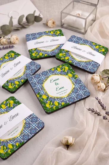 Ahşap Bardak Altlığı | Nikah ve Nişan Hediyesi