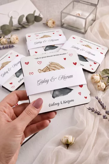 Ahşap Bardak Altlığı | Nikah ve Nişan Hediyesi