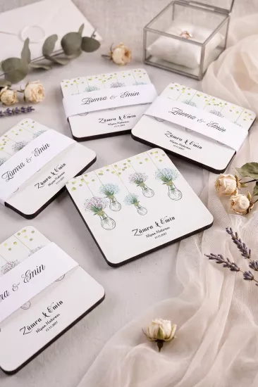 Ahşap Bardak Altlığı | Nikah ve Nişan Hediyesi